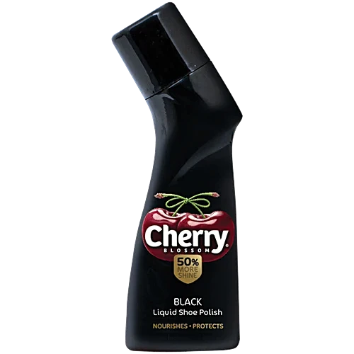 Cherry Blossom Black Liquid Shoe Polish, 75 ml