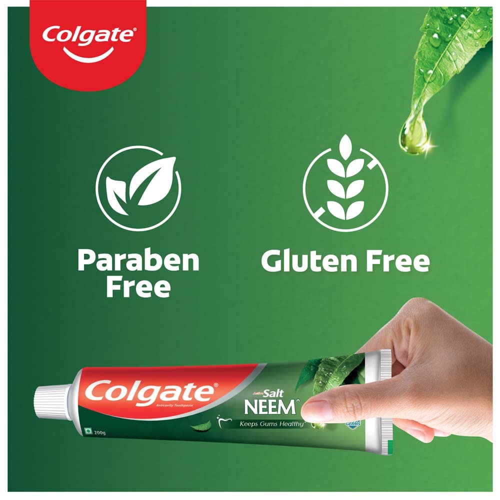Colgate Active Salt Neem Toothpaste, Germ Fighting Toothpaste For Healthy, Tight Gums, Oral Care 100G