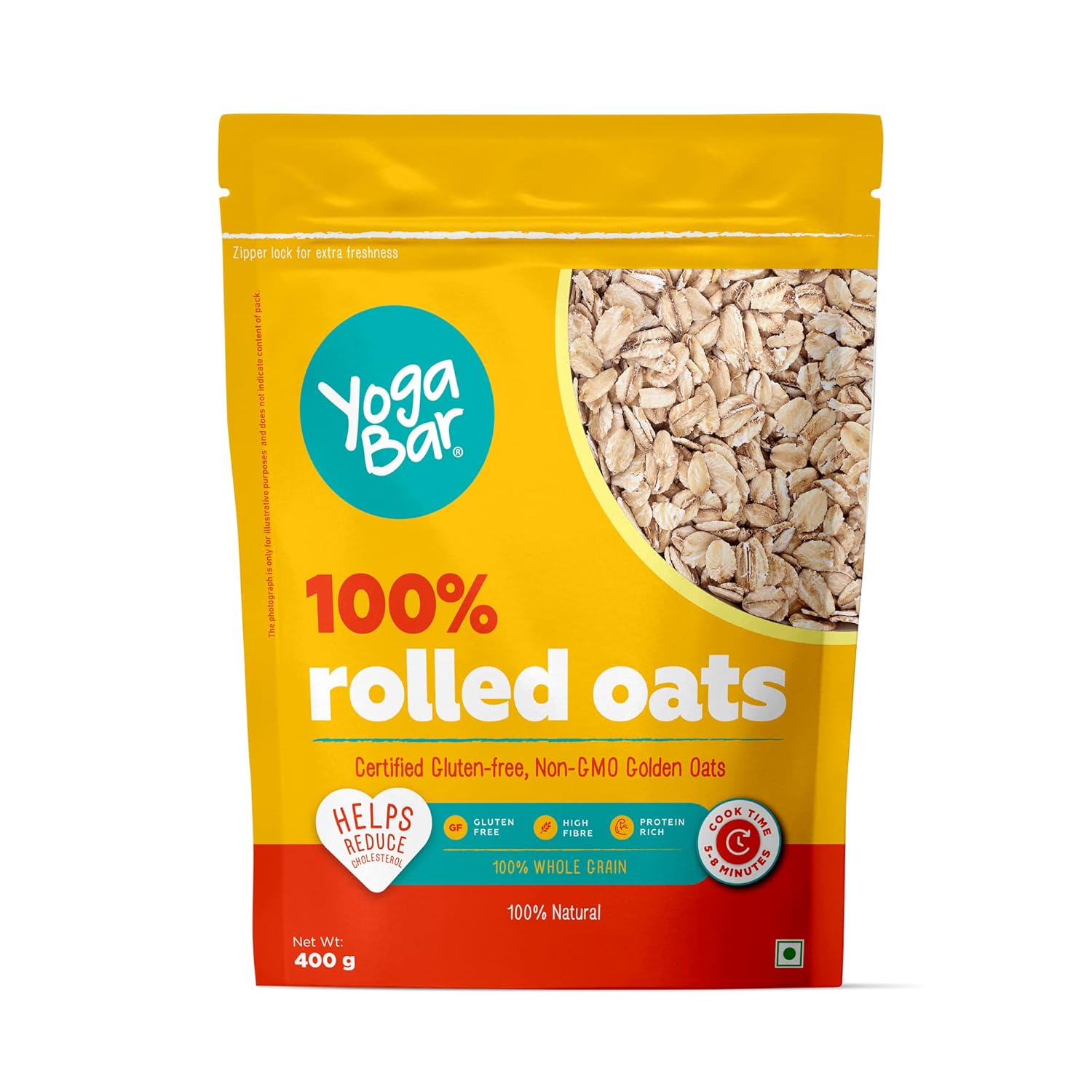 Yoga Bar 100% Rolled Plain Oats - 400 gm
