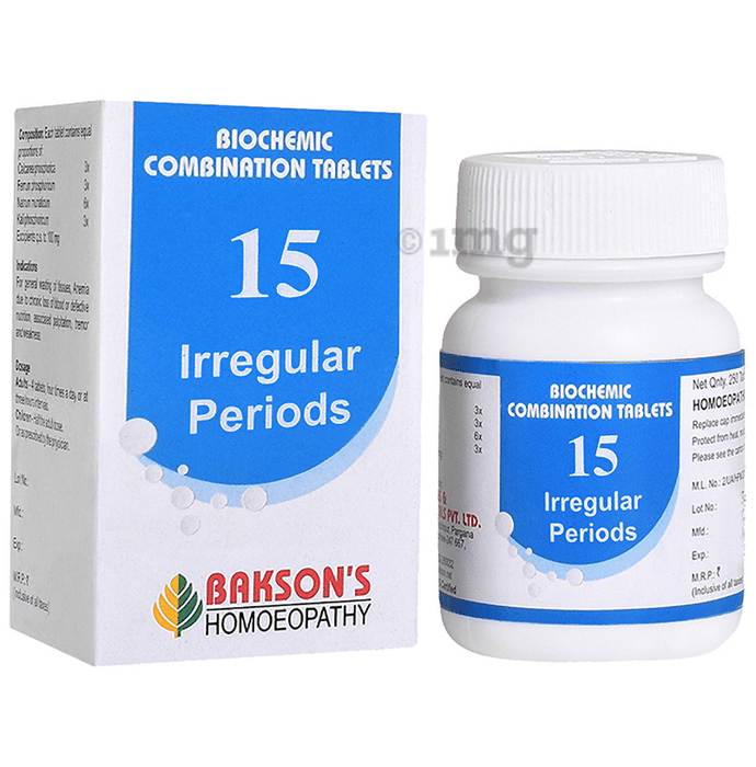 Bakson's Homeopathy Biochemic Combination 15 Tablets - 25 gm