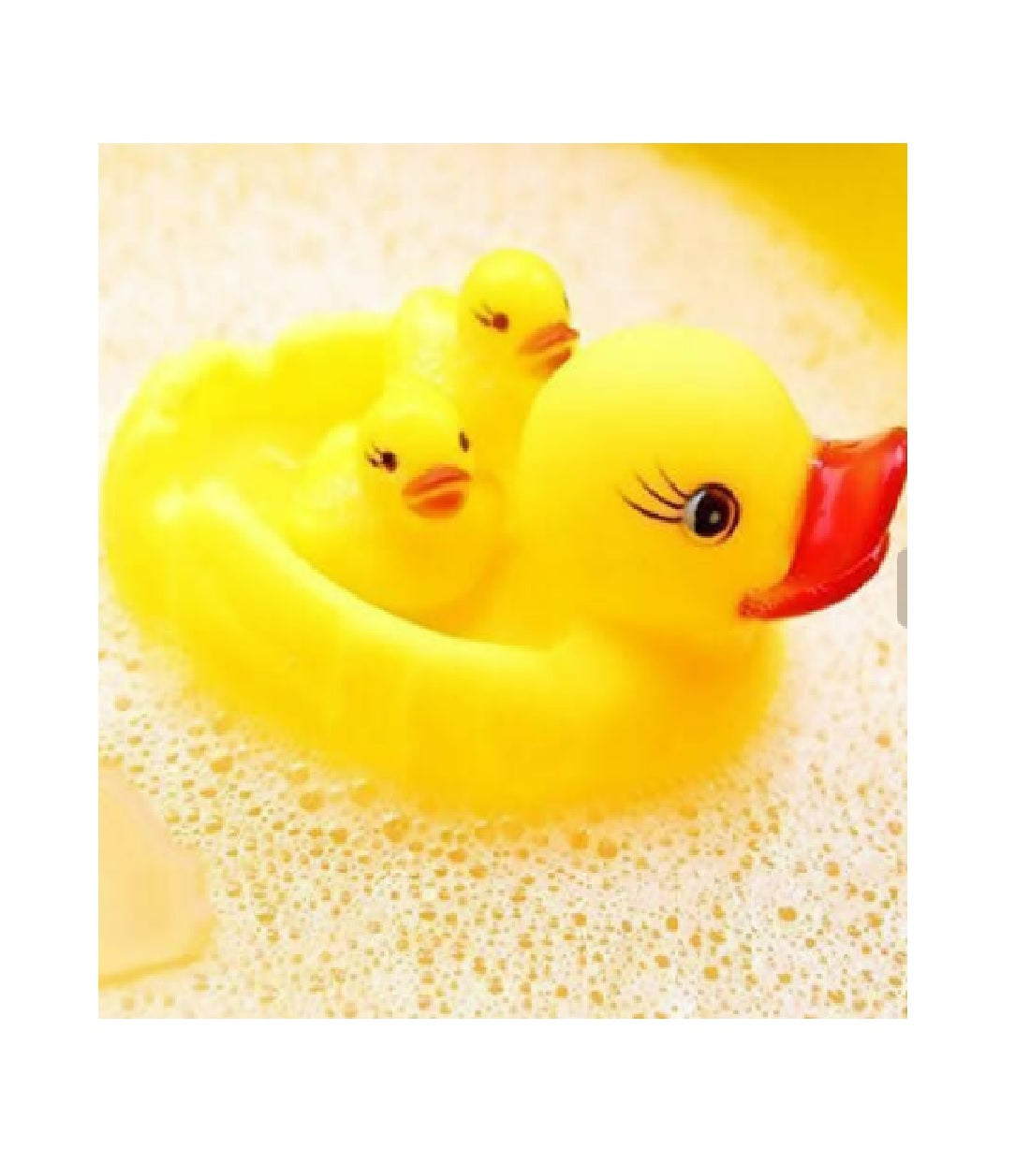 Baby Bathing Rubber Squeaky Ducks Floating Play Water Pool Tub Toys (Yellow) - 4 Pieces