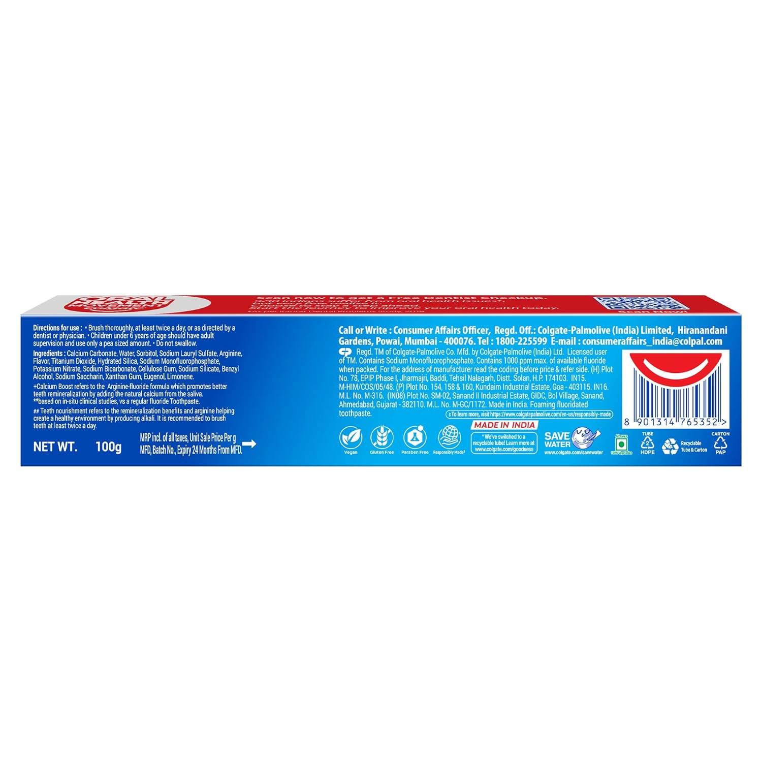 Colgate Strong Teeth, Toothpaste 100g