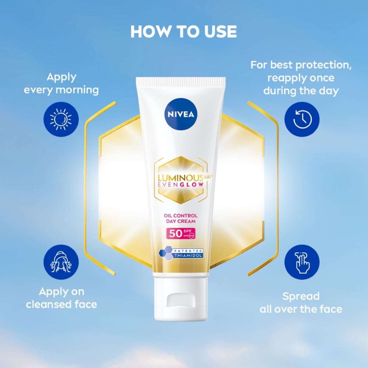 Nivea Luminous Even Glow Oil Control Day Cream SPF 50 - 40 ml
