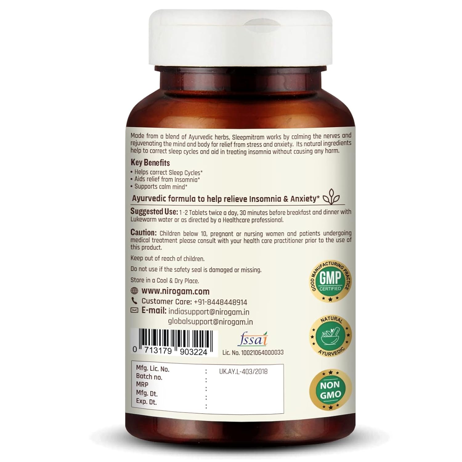 Nirogam Sleepmitram Tablets - 120 Tablets