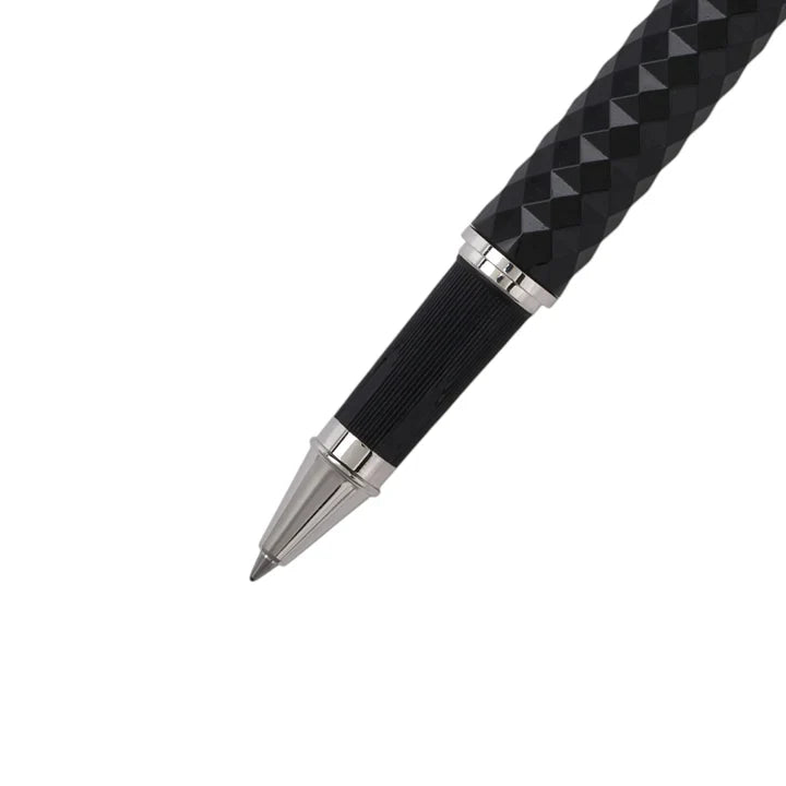 SWISSBRAND Luxe 2514 Black gloss finish Premium composite diamond-shape Rollerball Pen with chrome trim