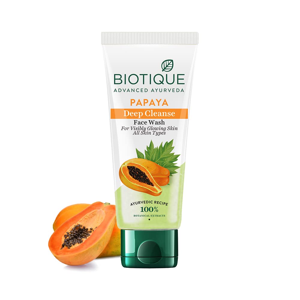 Biotique Papaya Deep Cleanse Face Wash | Gentle Exfoliation | Suitable for All Skin Types | 150ml