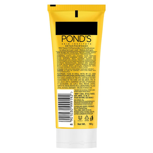 Ponds DeTan Face Wash With Niacinamide & Vitamin C - 100 gm