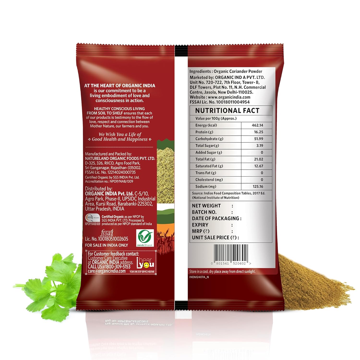 Organic India Coriander Powder - 100 gm