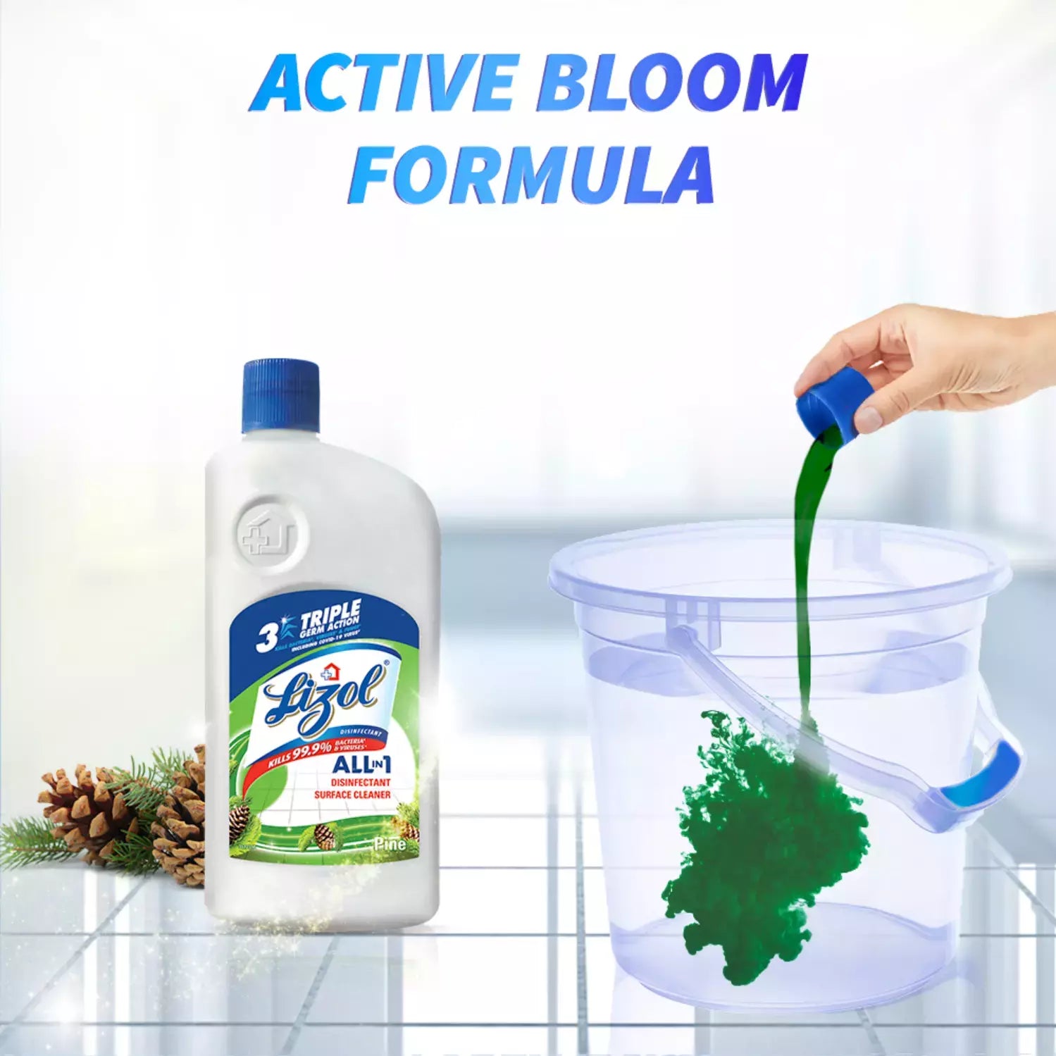 Lizol Pine Disinfectant Floor Cleaner Liquid Bottle Of 975 Ml