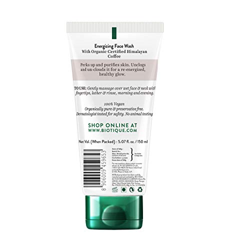 Biotique Coffee Energizing Face Wash 150ml | Purifies Skin, Unclog Pores