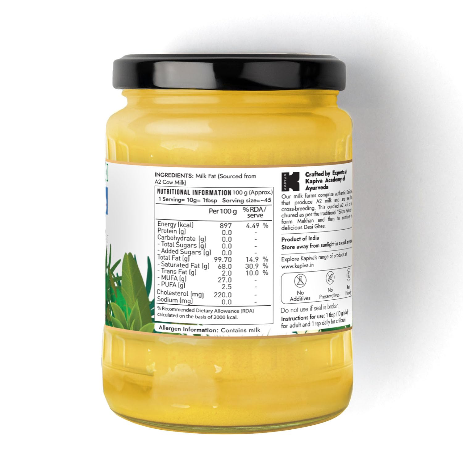 Kapiva Certified A2 Gir Cow Ghee 500ML