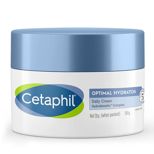 Cetaphil Optimal Hydration Daily Cream, Lightweight, Skin Barrier Protection with Hyaluronic Acid - 50 gm
