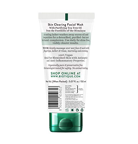 Biotique Advanced Organics Tea Tree Skin Clearing Facial Wash - 150 ml