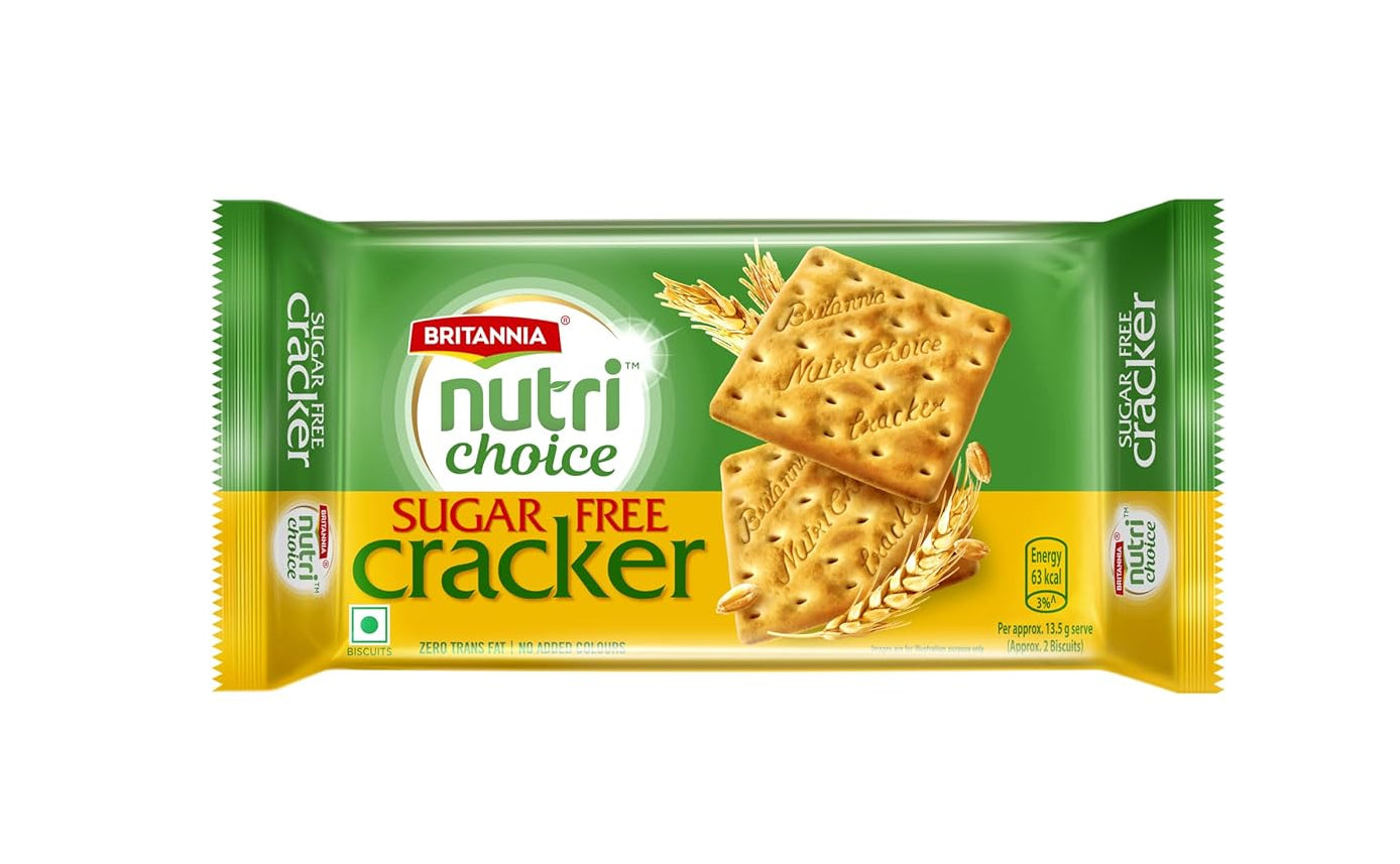 Britannia NutriChoice Sugar Free Cracker Biscuits - 295 gm