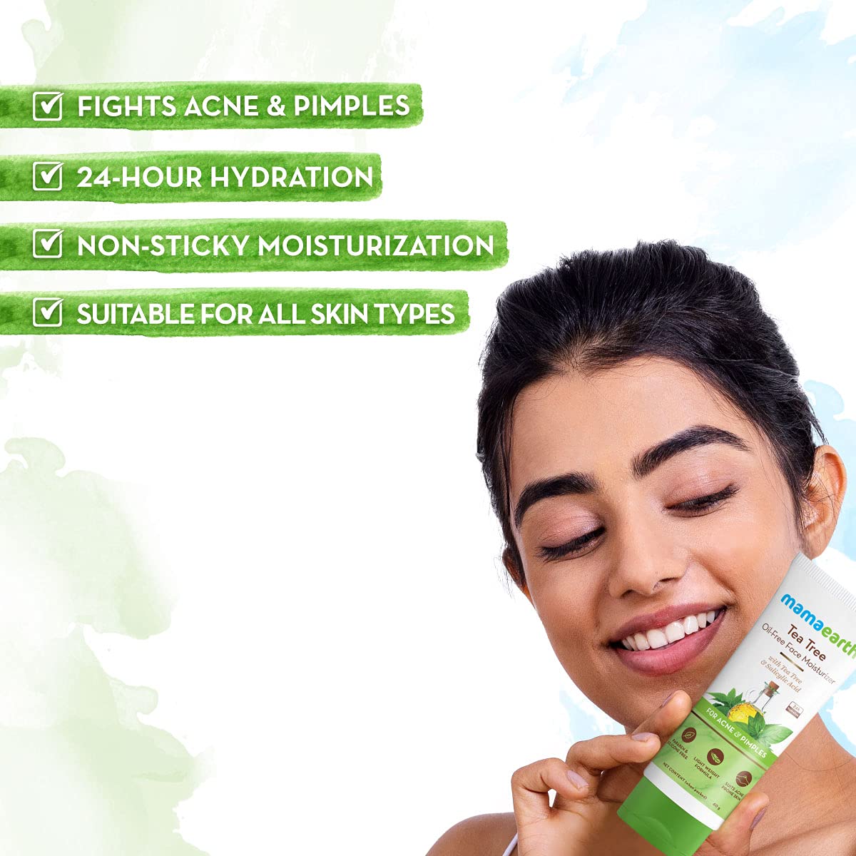 Mamaearth Tea Tree Oil-Free Face Moisturizer For Acne And Pimples - 80 ml