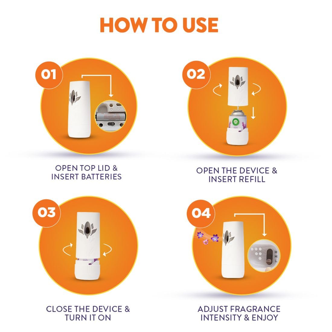 Air Wick 250 ml - Lemon & Orange Blossom, Refill + Automatic Spray| Freshmatic Air Freshener Kit