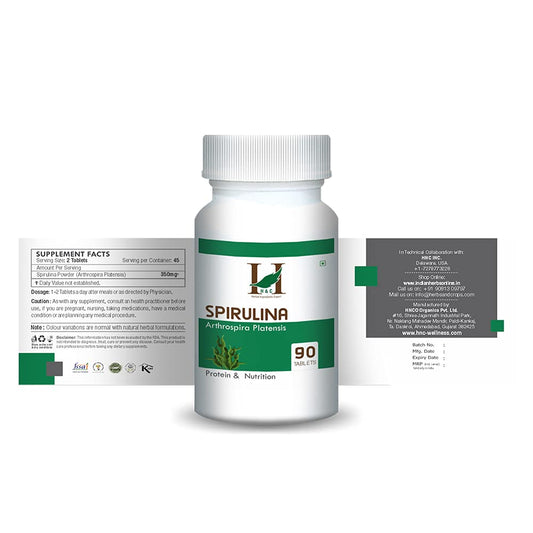 “H&C Herbal Ingredients Spirulina Tablets – 90 Tablets (350mg Each) | Superfood – Metabolism Booster