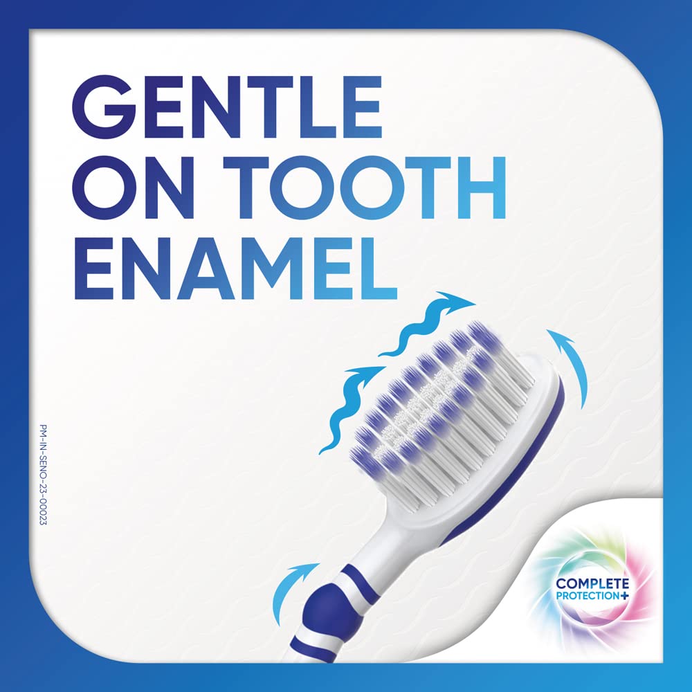 Sensodyne Toothbrush: Complete Protection+ Toothbrush With Flexible Neck For 48% Better Cleaning With Soft Tapered Bristles, 3 Piece (Buy 2 Get 1 Free)