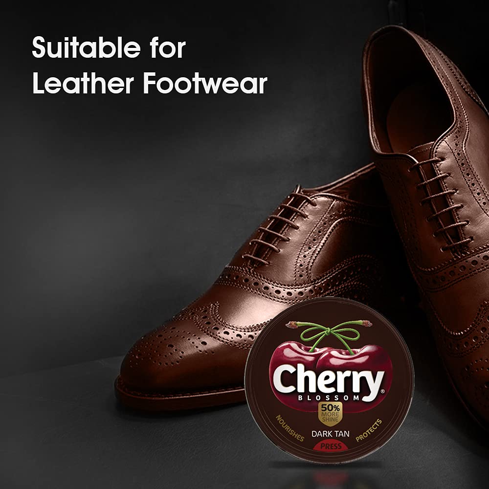 Cherry Blossom Wax Shoe Polish Dark Tan - 15gm