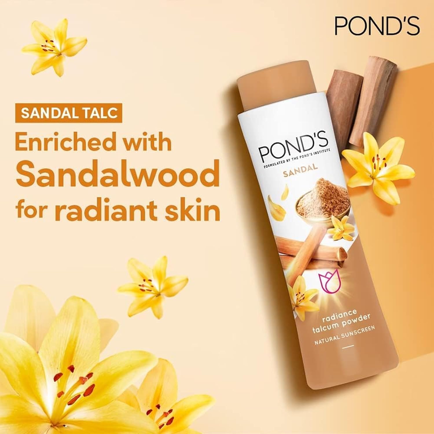 Ponds Sandal Radiance Talc Powder - 300 gm