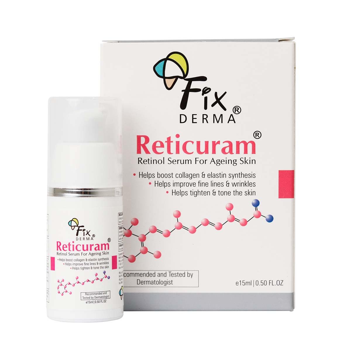 Fixderma 0.05% Pure Retinol Reticuram Face Serum For Anti Aging Skin - 15 ml