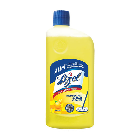 Lizol Disinfectant Surface & Floor Cleaner Liquid, Citrus - 1 Litre | Suitable for All Floor Cleaner Mops