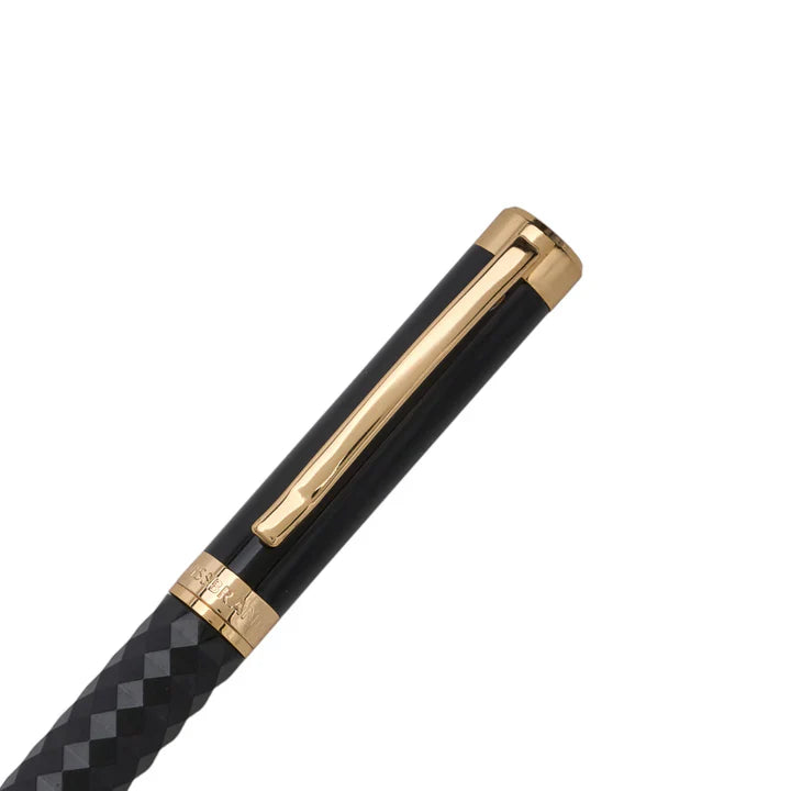 SWISSBRAND Luxe 2513 Black gloss finish Premium composite diamond-shape Fountain Pen with gold trim