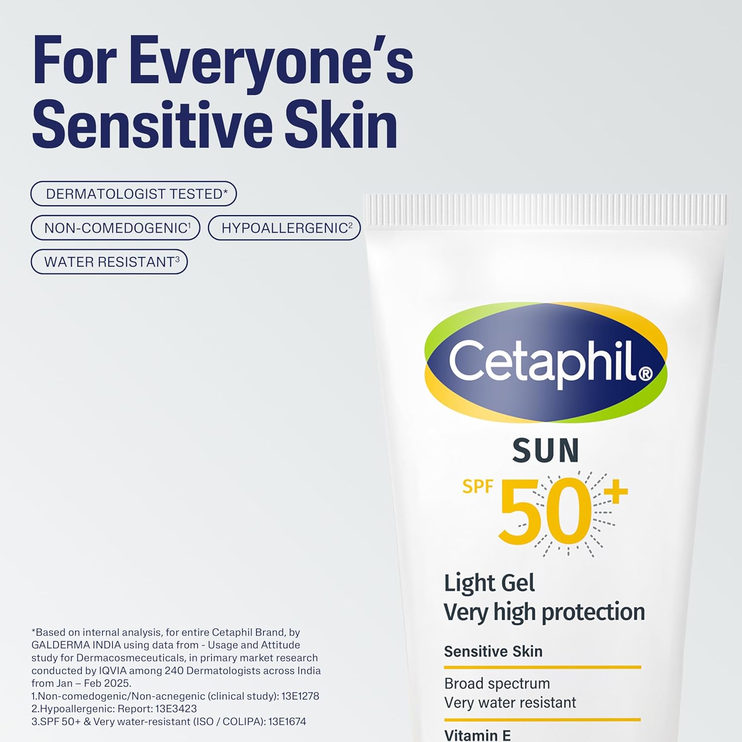Cetaphil Sun SPF 50 Light Gel Mineral Base For Normal, Dry & Oily Skin - 50 ml