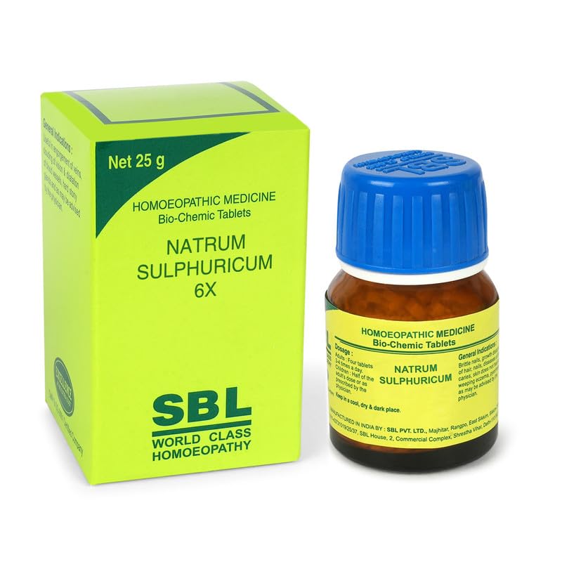 SBL Homeopathy Natrum Sulphuricum Biochemic Tablets - 6X - 25 gm