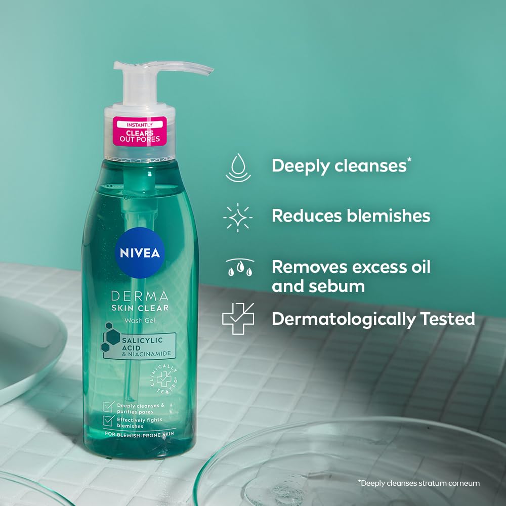 Nivea Derma Skin Clear Face Wash Gel - 150 ml
