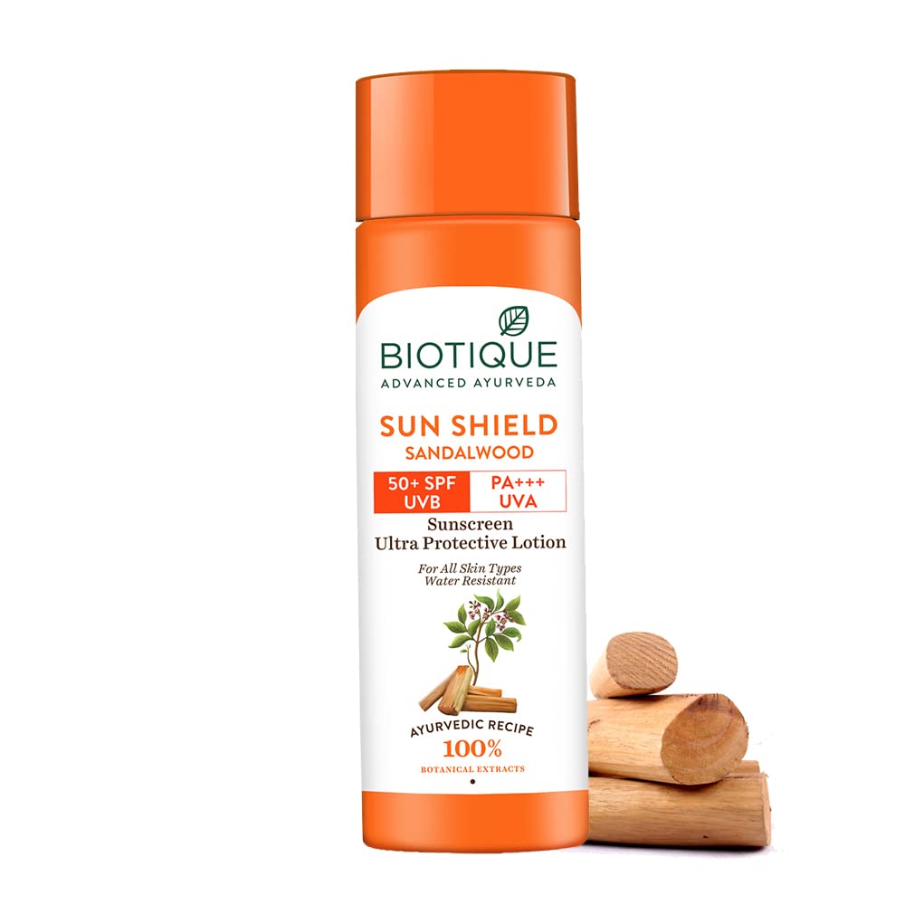 Biotique Bio Sandalwood Sunscreen Ultra Soothing Face Lotion, SPF 50+ | 120 ml