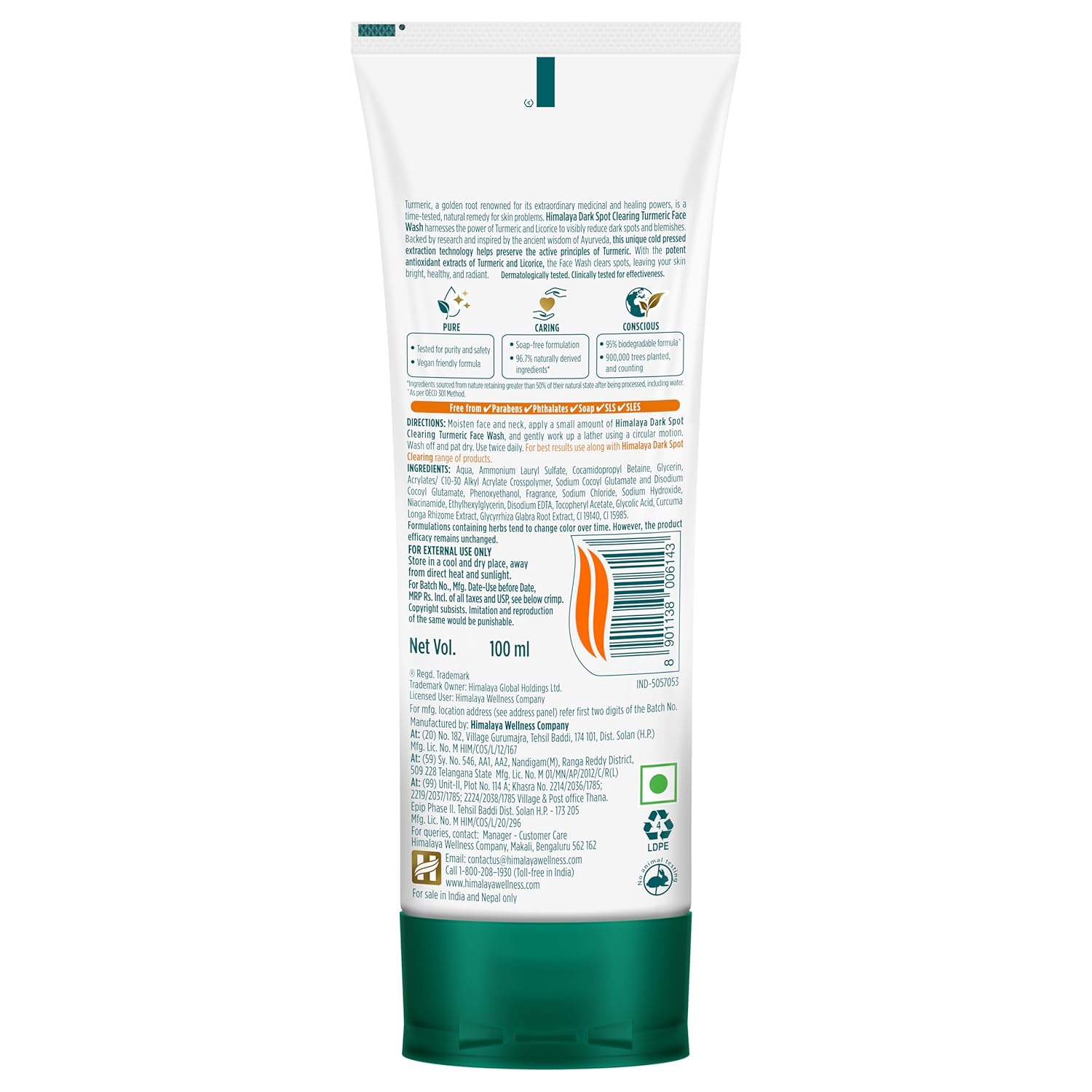 Himalaya Herbals Dark Spot Clearing Turmeric Face Wash - 100 ml