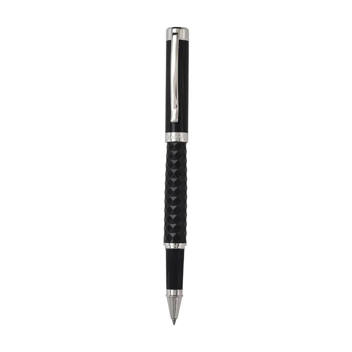 SWISSBRAND Luxe 2514 Black gloss finish Premium composite diamond-shape Rollerball Pen with chrome trim