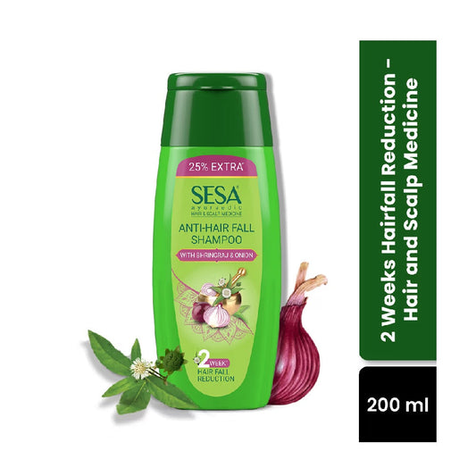 sesa Ayurvedic Anti-Hair Fall Shampoo with Bhringraj and Onion for Soft & Shiny Hair (200 ml)