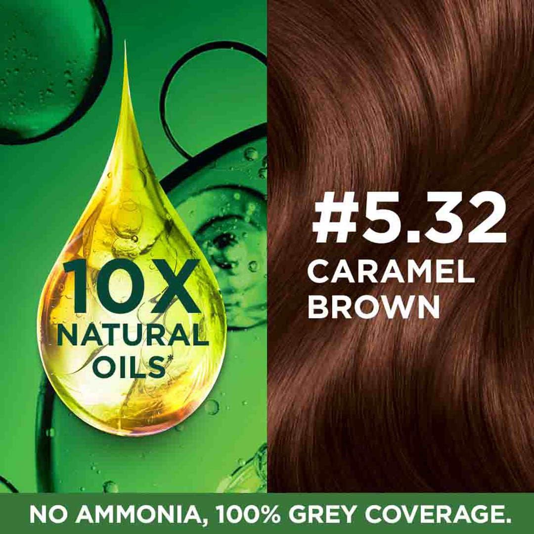 Garnier Color Naturals Creme Riche Hair Color - Shade 5.32 Caramel Brown - 70ml + 60gm