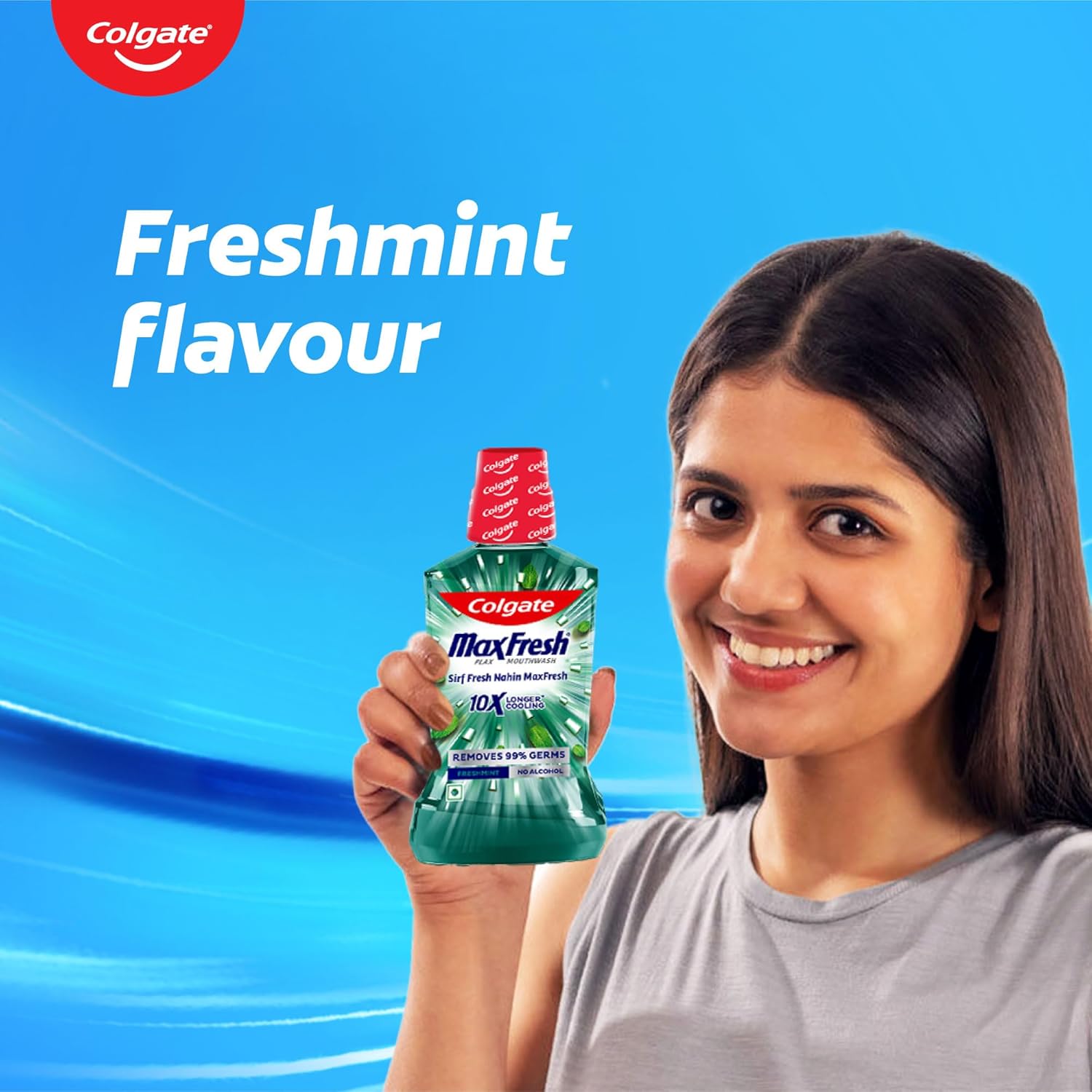 Colgate Plax Fresh Mint Mouthwash, 0% Alcohol - 500 Ml
