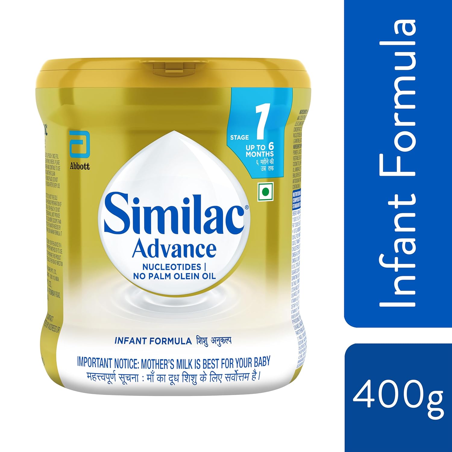 Similac Advance Stage 1 Infant Formula, Up to 6 Months, 400g Jar