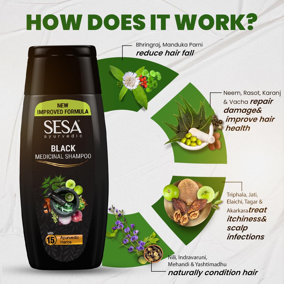 Sesa Ayurvedic Medicinal Shampoo For Hairfall Control & Anti Dandruff - 200 ml