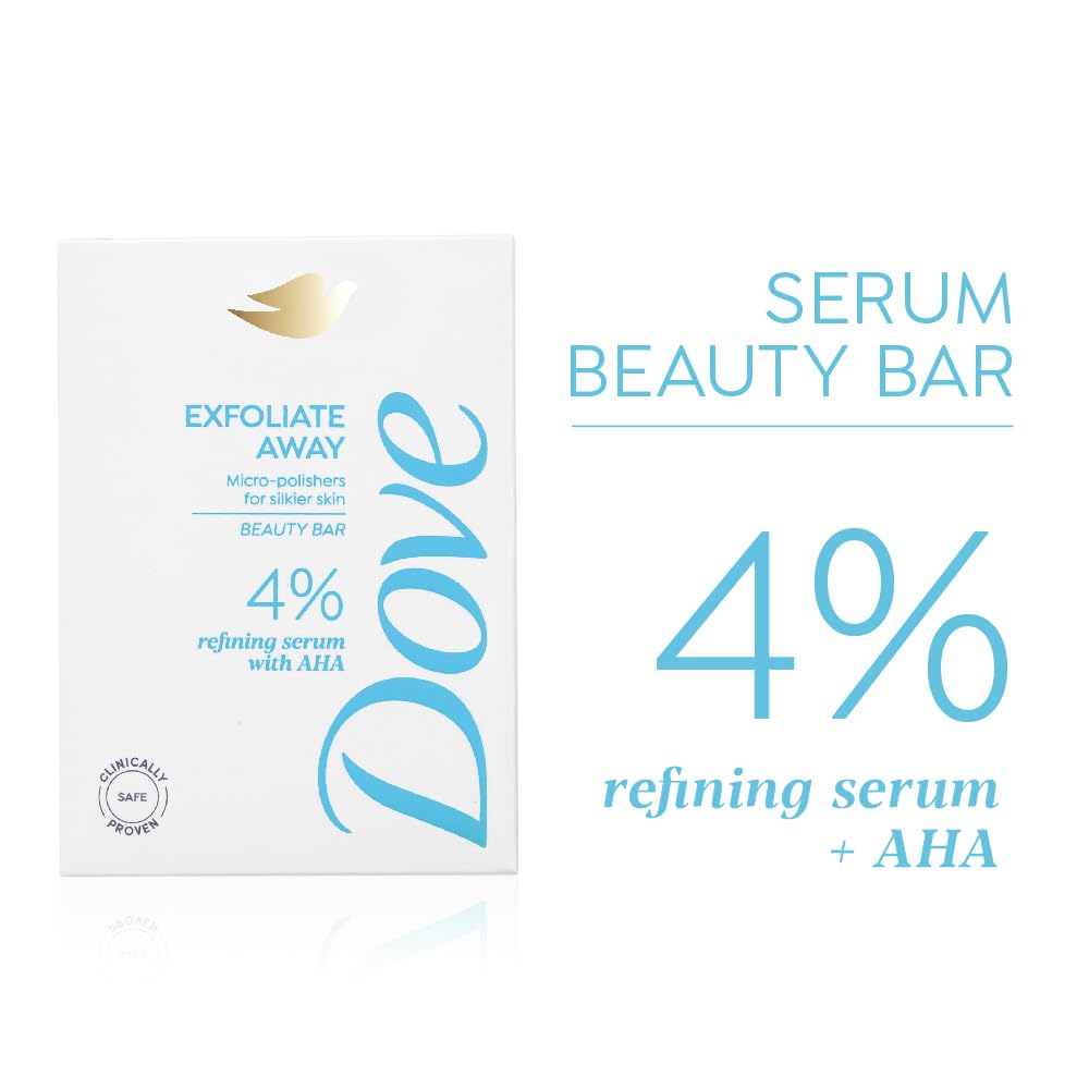 Dove Exfoliate Away Serum Beauty Bar with 4% Refining Serum + AHA - set of 3 (125gx3)