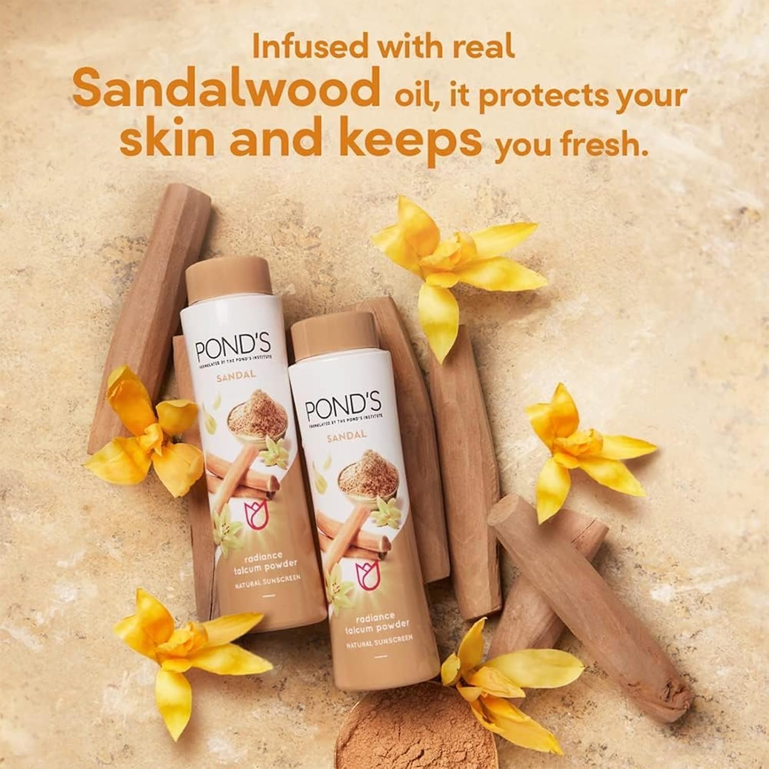 Ponds Sandal Radiance Talc Powder - 300 gm