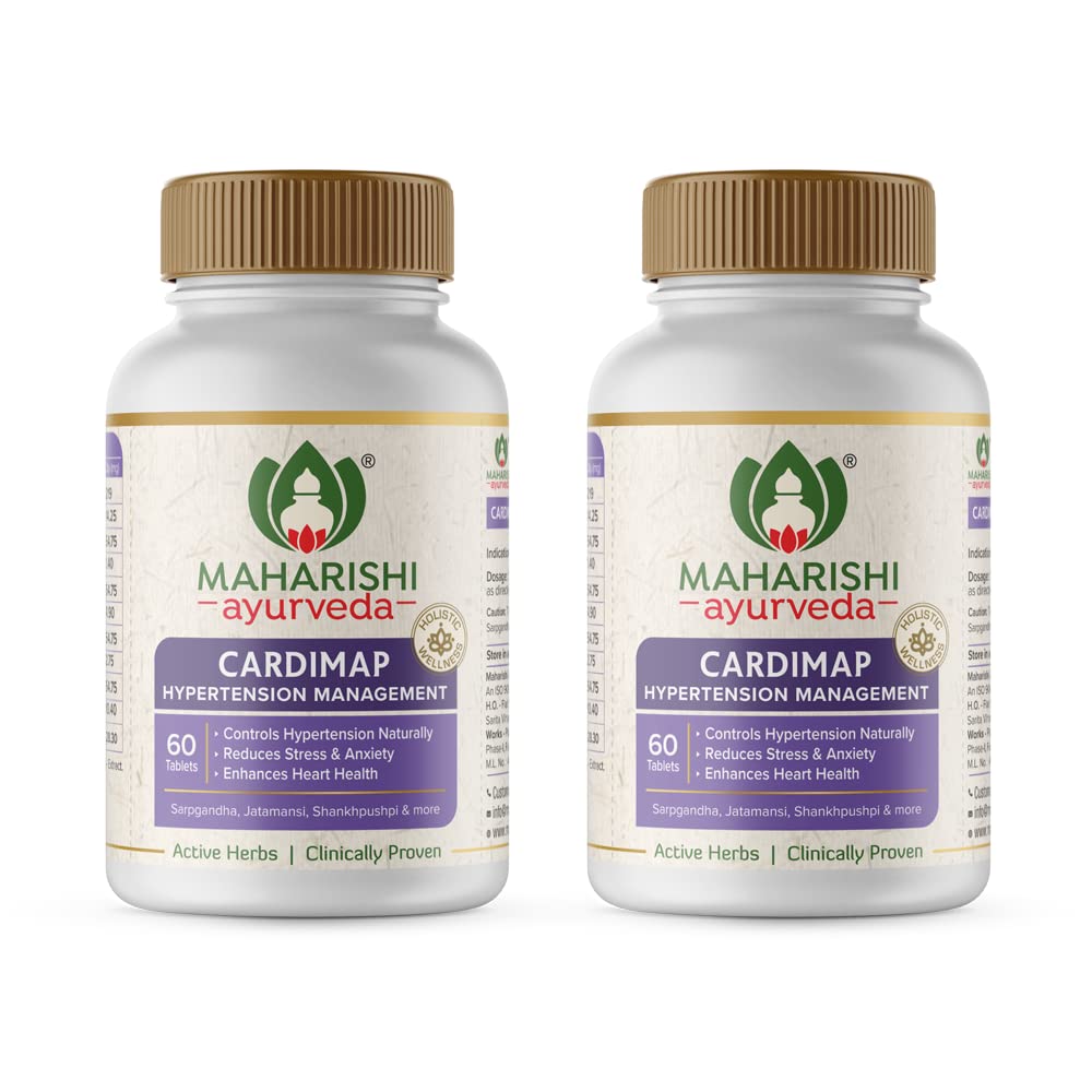 Maharishi Ayurveda Cardimap | Helps Normalises Blood Pressure Naturally 60 Tablets x 2