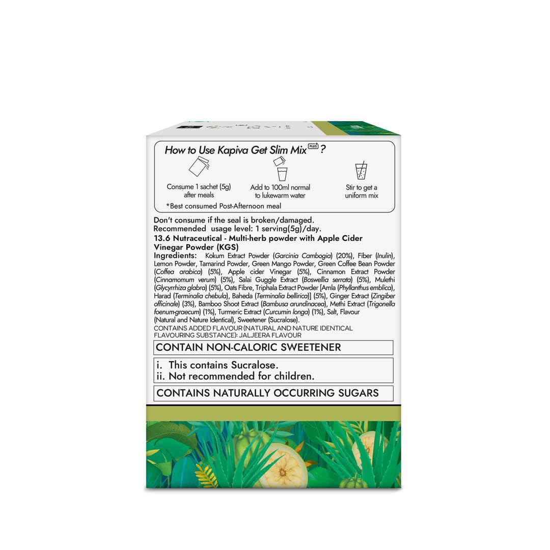 Kapiva Ayurveda Get Slim Mix Sachet - 15 Sachets -  Pack of 2