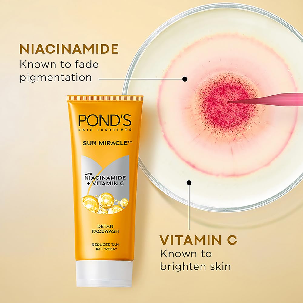 Ponds DeTan Face Wash With Niacinamide & Vitamin C - 100 gm
