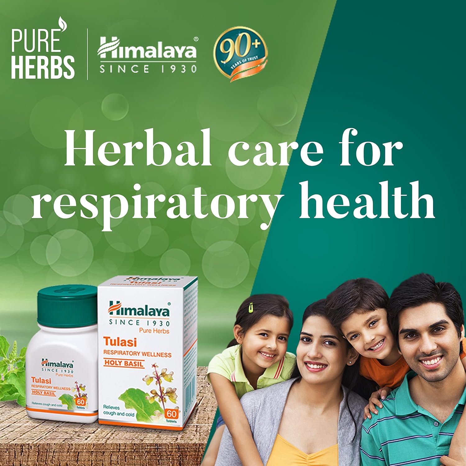 Himalaya Wellness Tulasi Respiratory Wellness - Pack of 1 - 60 tabs