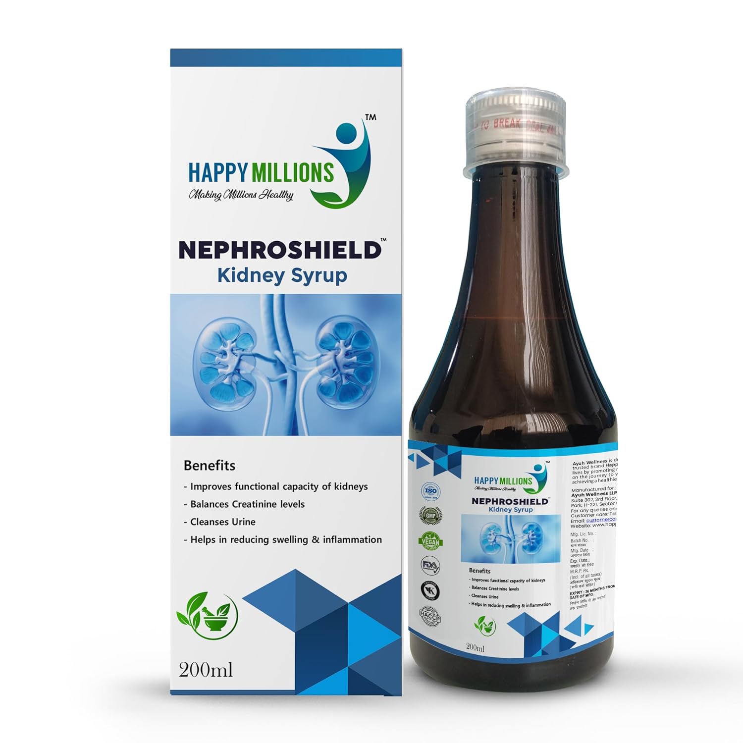 HappyMillions NephroShield Kidney Health Syrup - 200 ml