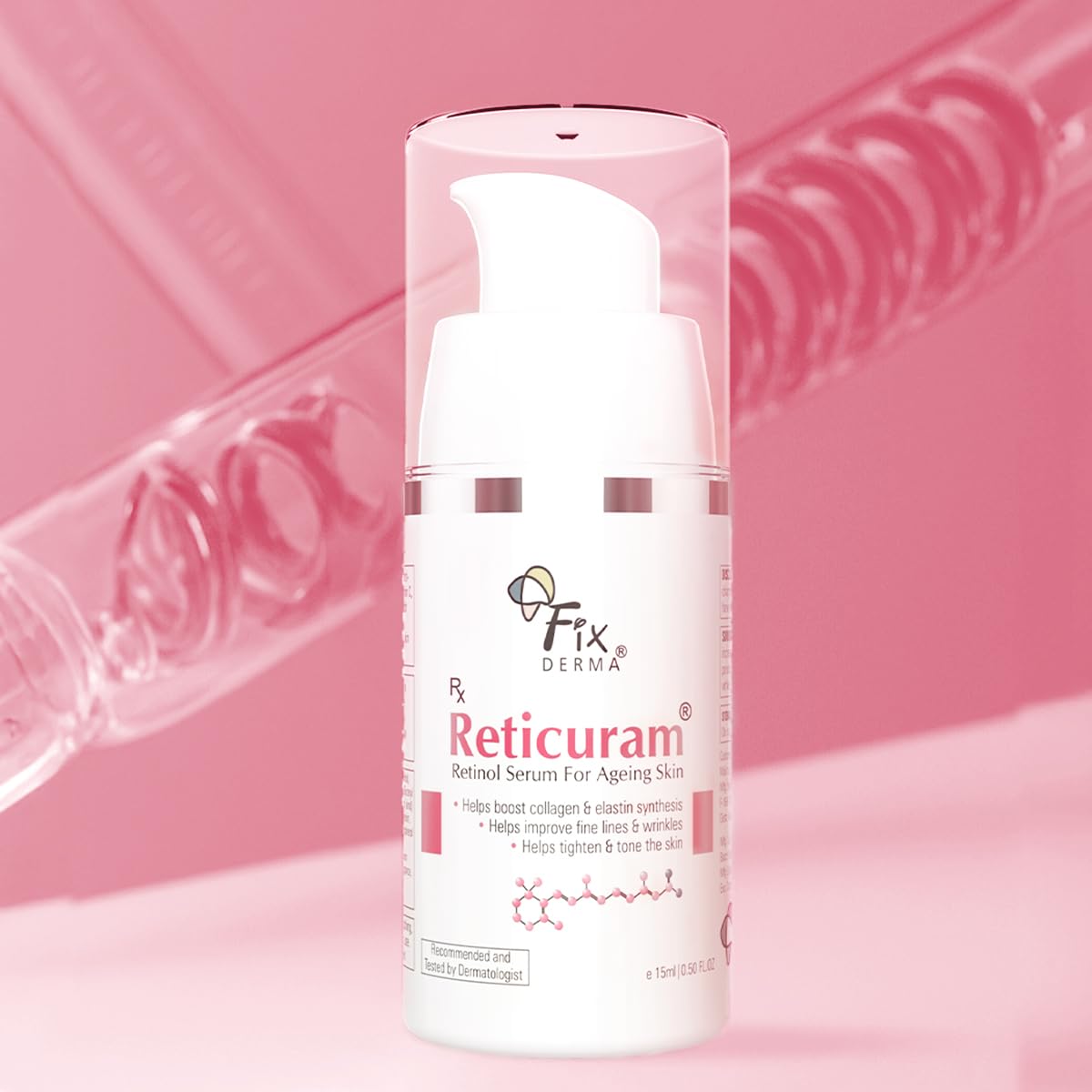 Fixderma 0.05% Pure Retinol Reticuram Face Serum For Anti Aging Skin - 15 ml