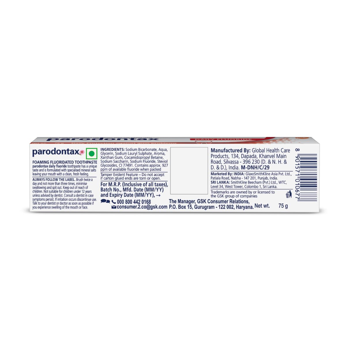 Parodontax Toothpaste Expert Gum Care | Daily Fluoride, Gum Protection Tooth Paste Pack of 1 - 75gm