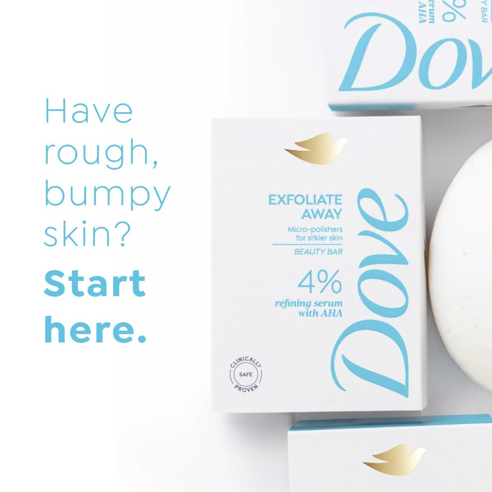 Dove Exfoliate Away Serum Beauty Bar with 4% Refining Serum + AHA - set of 3 (125gx3)