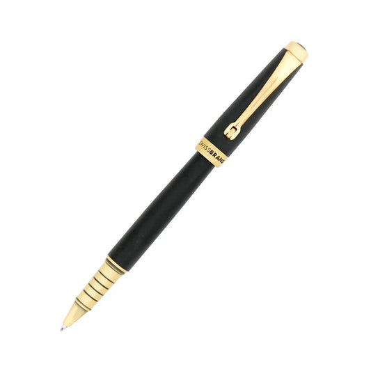 SWISSBRAND Echelon 2519 Matte black gold Rollerball Pen with gold trim