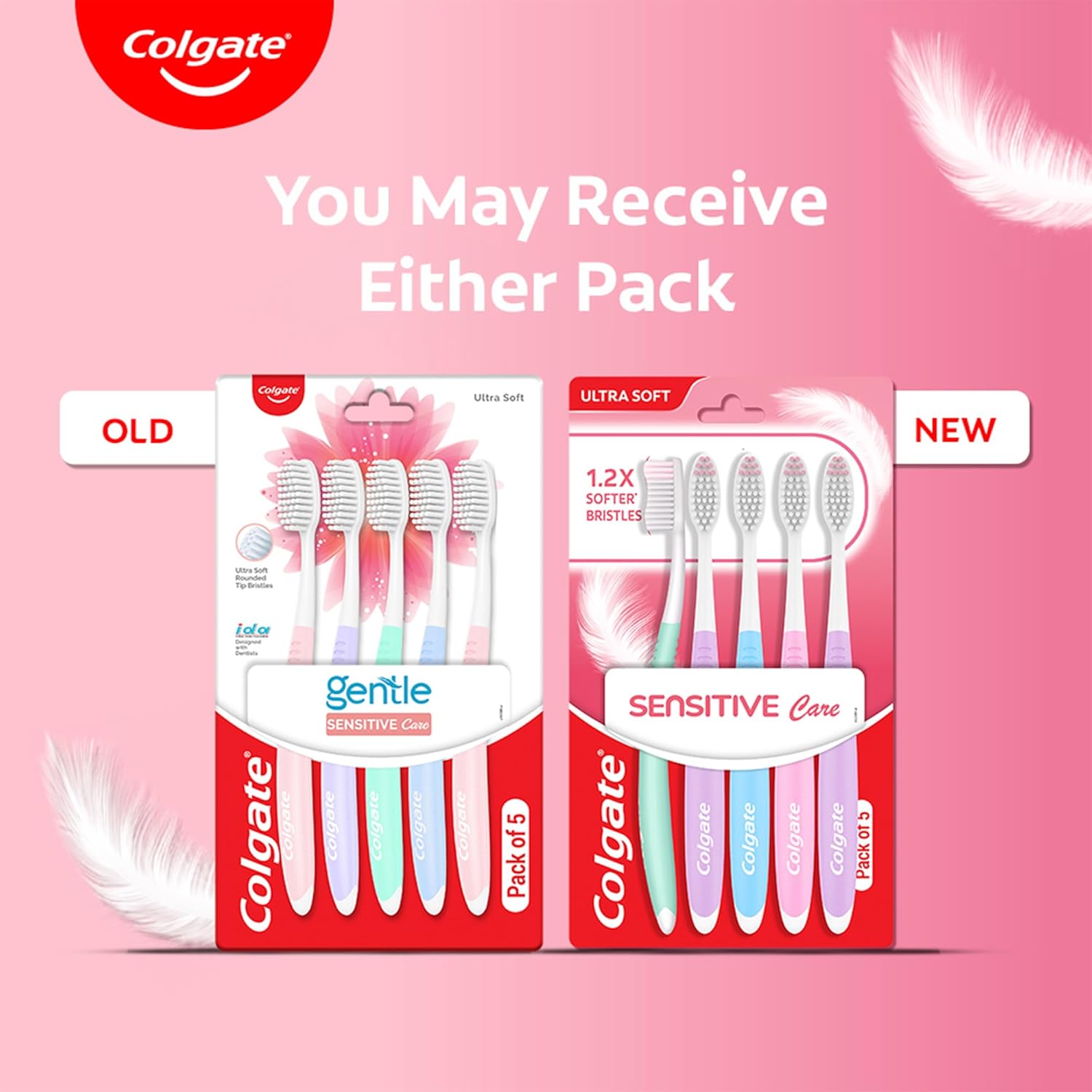 Colgate Gentle Sensitive Care Ultra Soft Bristles Toothbrush - 5Pcs